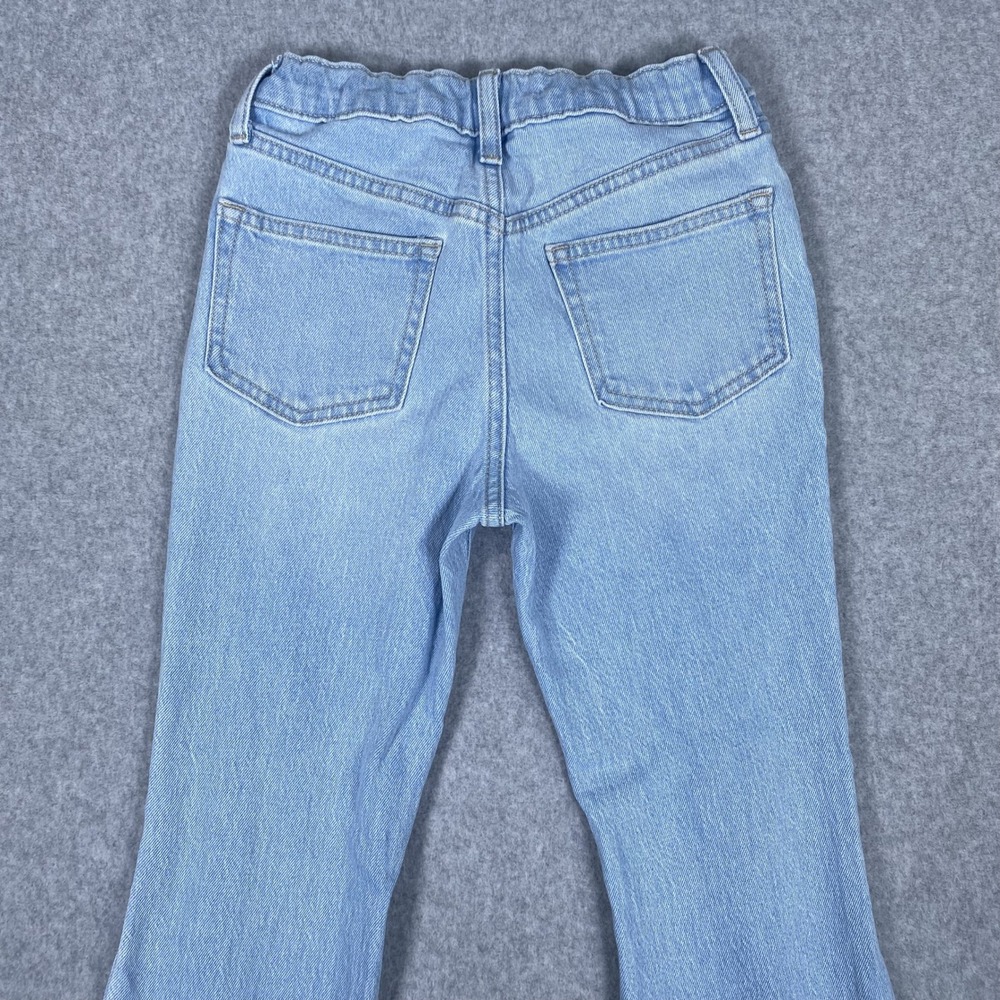Old Navy Flare Jeans Girls 10 Light Wash Distressed High Rise Denim - Picture 5 of 16